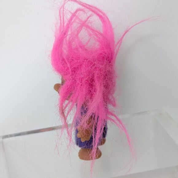 Vintage DAM Troll, Pink Hair, Purple Dress - Picture 6 of 11